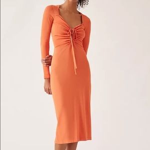 NWT Anthropologie Callahan Tie-Front MIDI Dress Size Large NEW